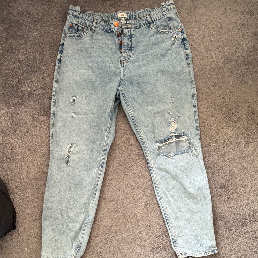 River Island Light Blue Distressed Boyfriend Jeans